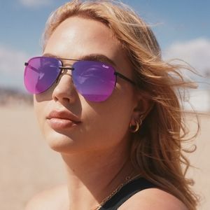 Quay Australia "The Playa" Black/Pink Polarized Sunglasses NWT Authentic